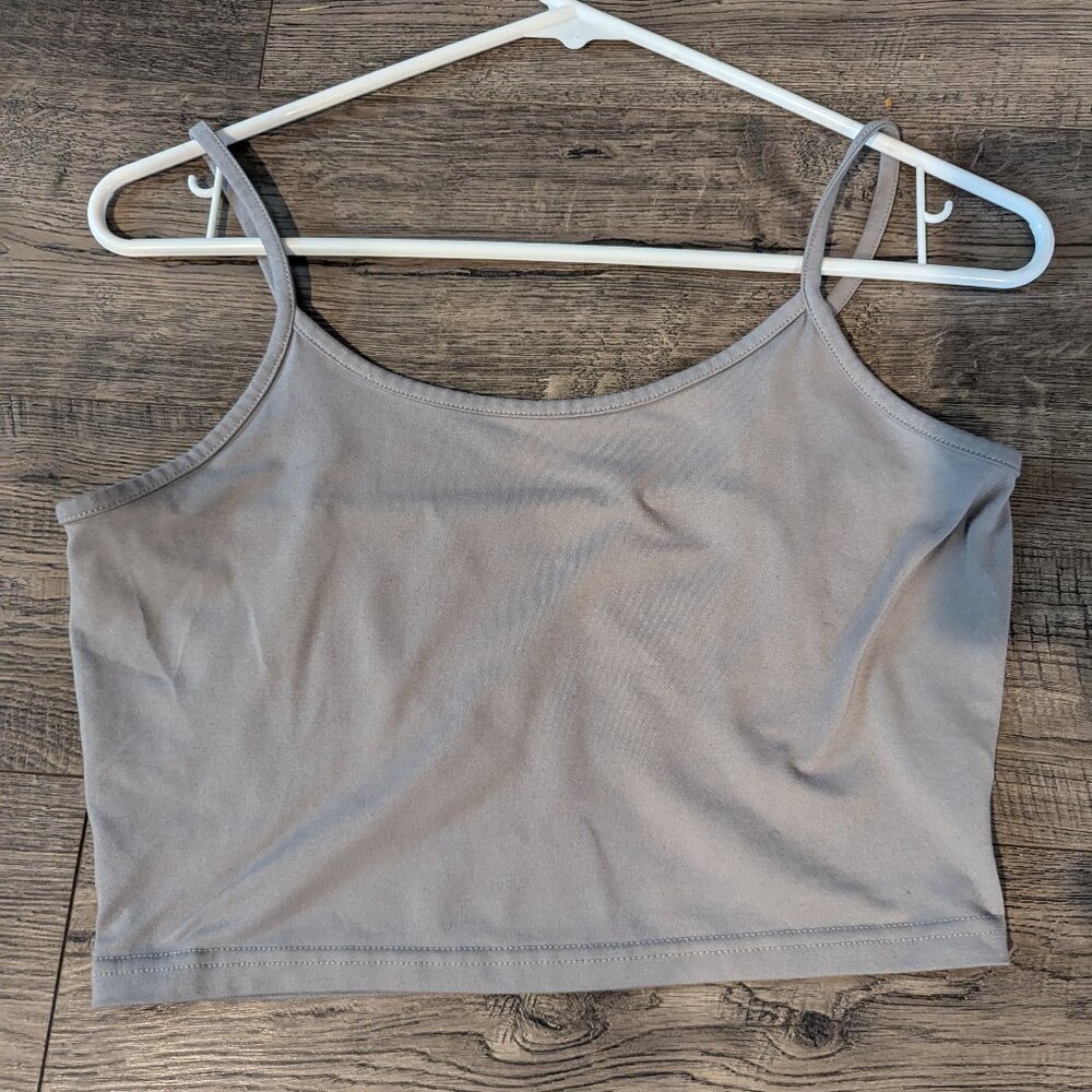 Grey cropped tank